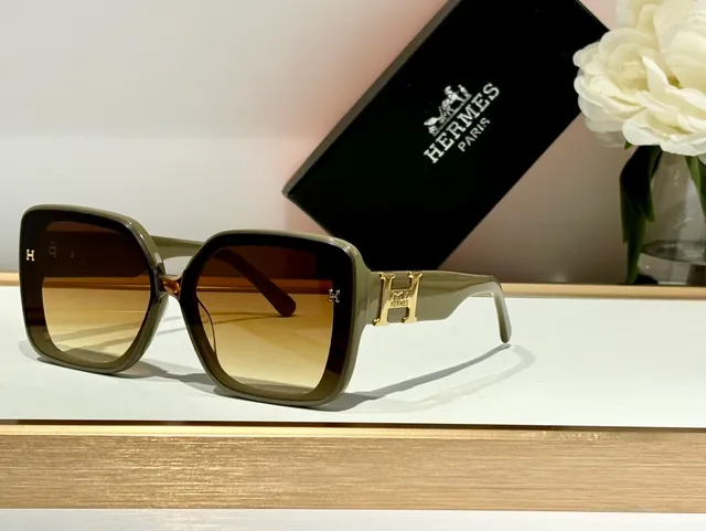 Hermès H de Hermès oversized কচ্ছপের খোলের মতো সানগ্লাস 6