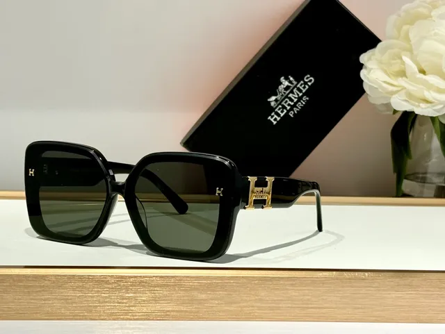 Hermès H de Hermès oversized কচ্ছপের খোলের মতো সানগ্লাস 8
