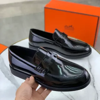 Hermès H Loafer 黑色漆皮