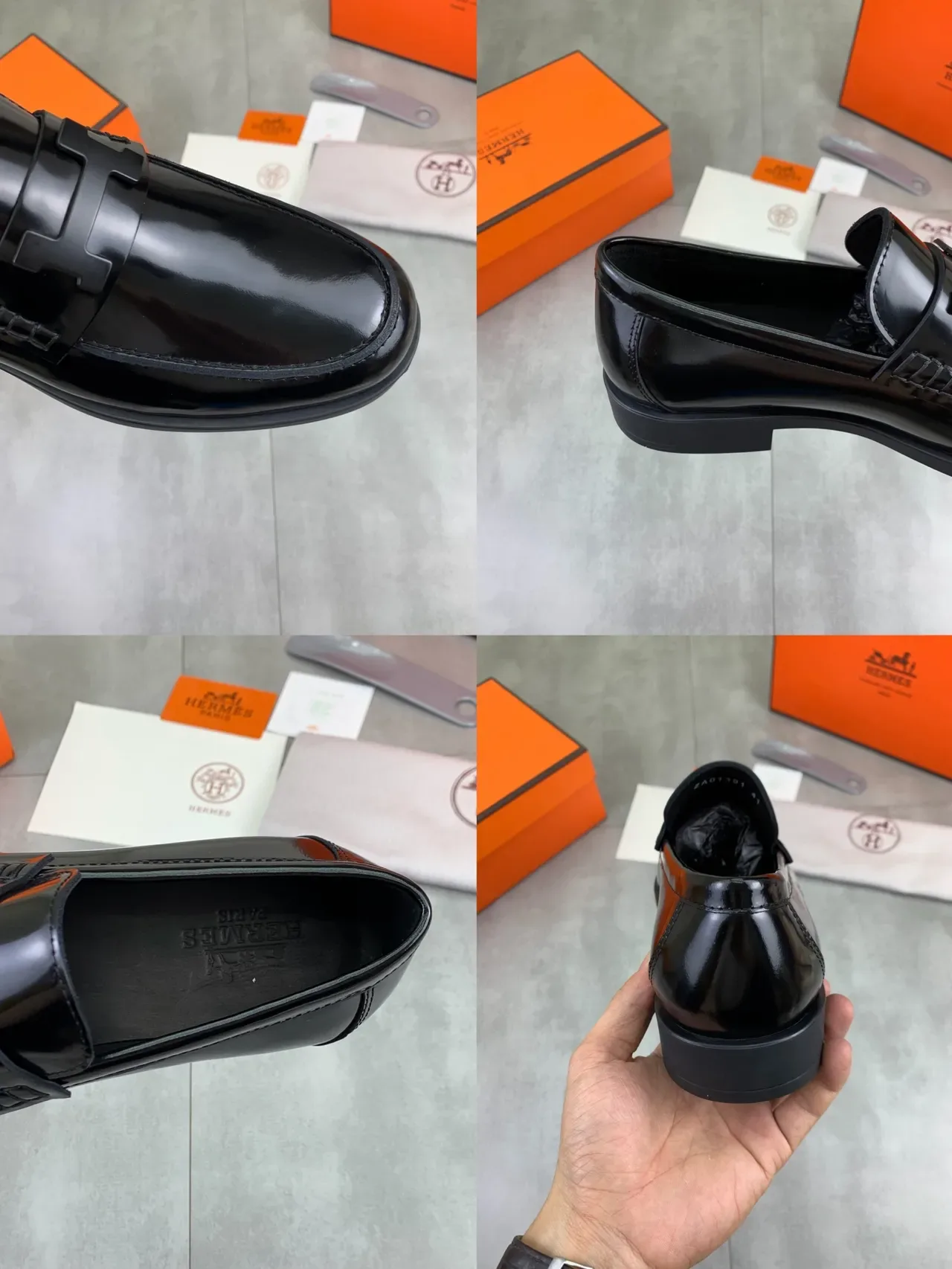 Hermès H Loafer Black Patent Leather Loafers 2