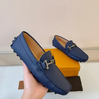 Hermès H Loafer لوسفر جلد أزرق بحري حبيبي
