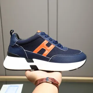 Hermès H Logo Navy and Orange Lifestyle Sneaker