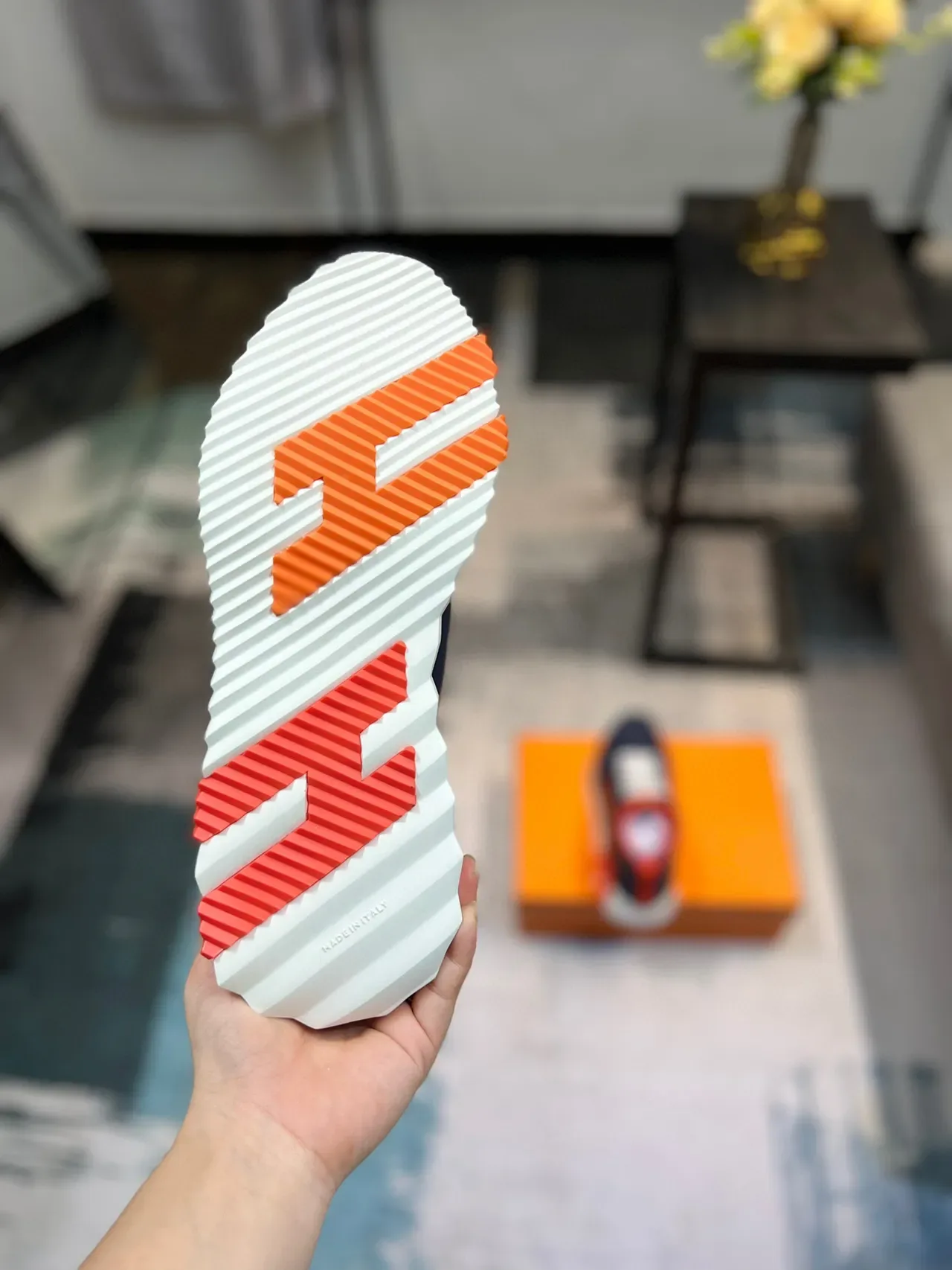 Hermès H Midsole Accent Navy y Orange Sneaker Lifestyle 9