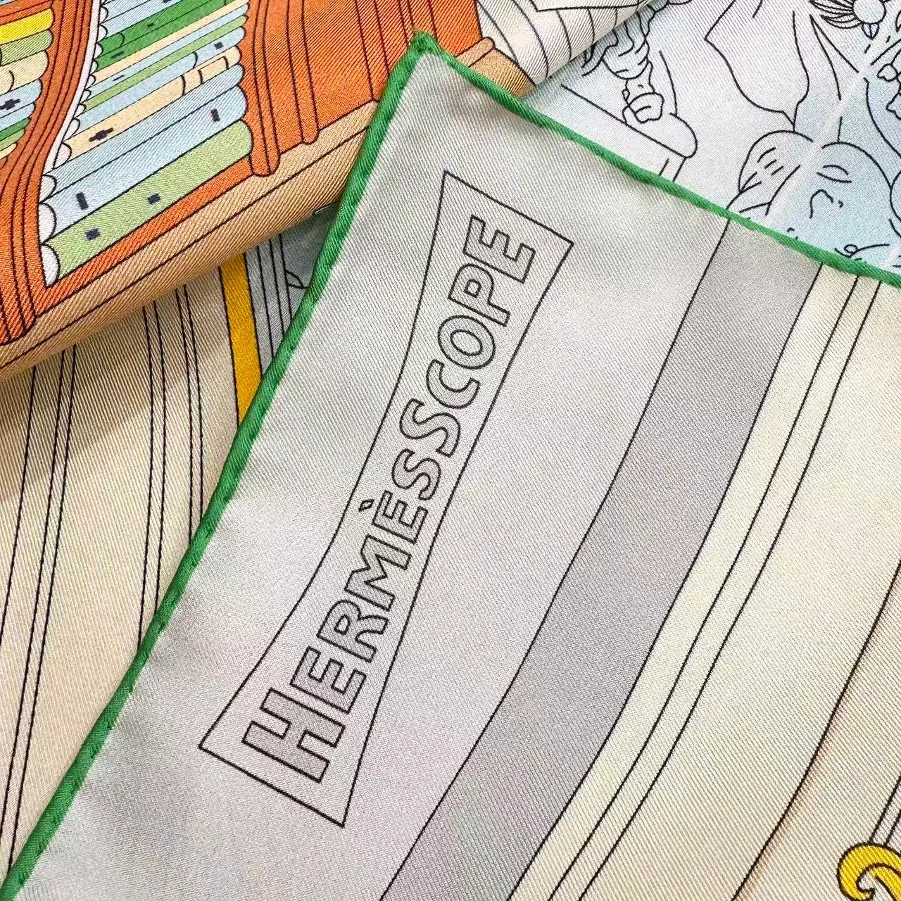 Hermès Hermès Scope 室内场景插图丝绸围巾 3