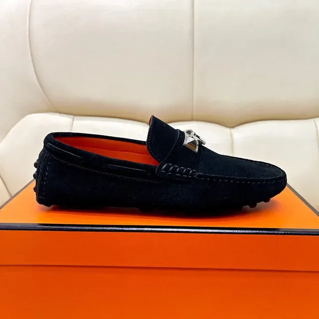 Hermès Oran Black Suede Horsebit Loafers 2