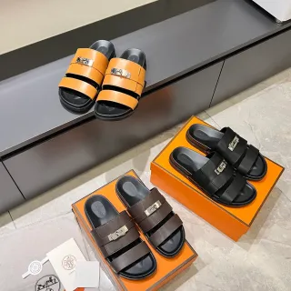 Hermès Oran Sandálias deslizantes de duas tiras