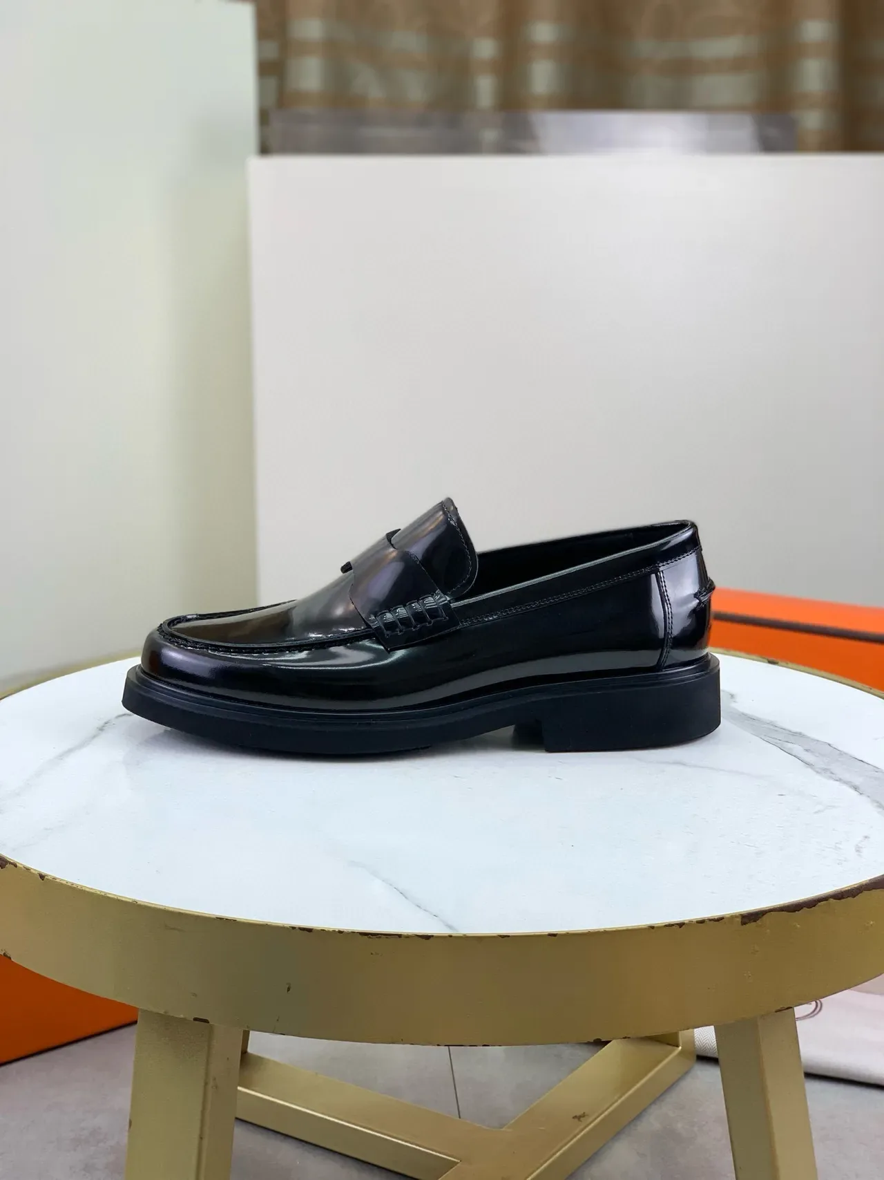 Hermès Oran Loafer Black Patent Leather Loafers 6