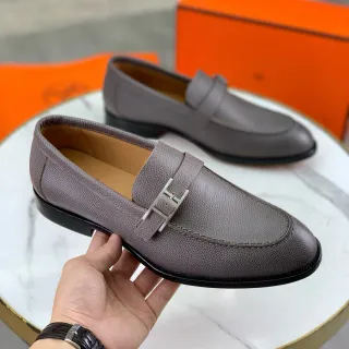 Hermès Oran লোফার টপু পেবল্ড লেদার H-Buckle লোফার