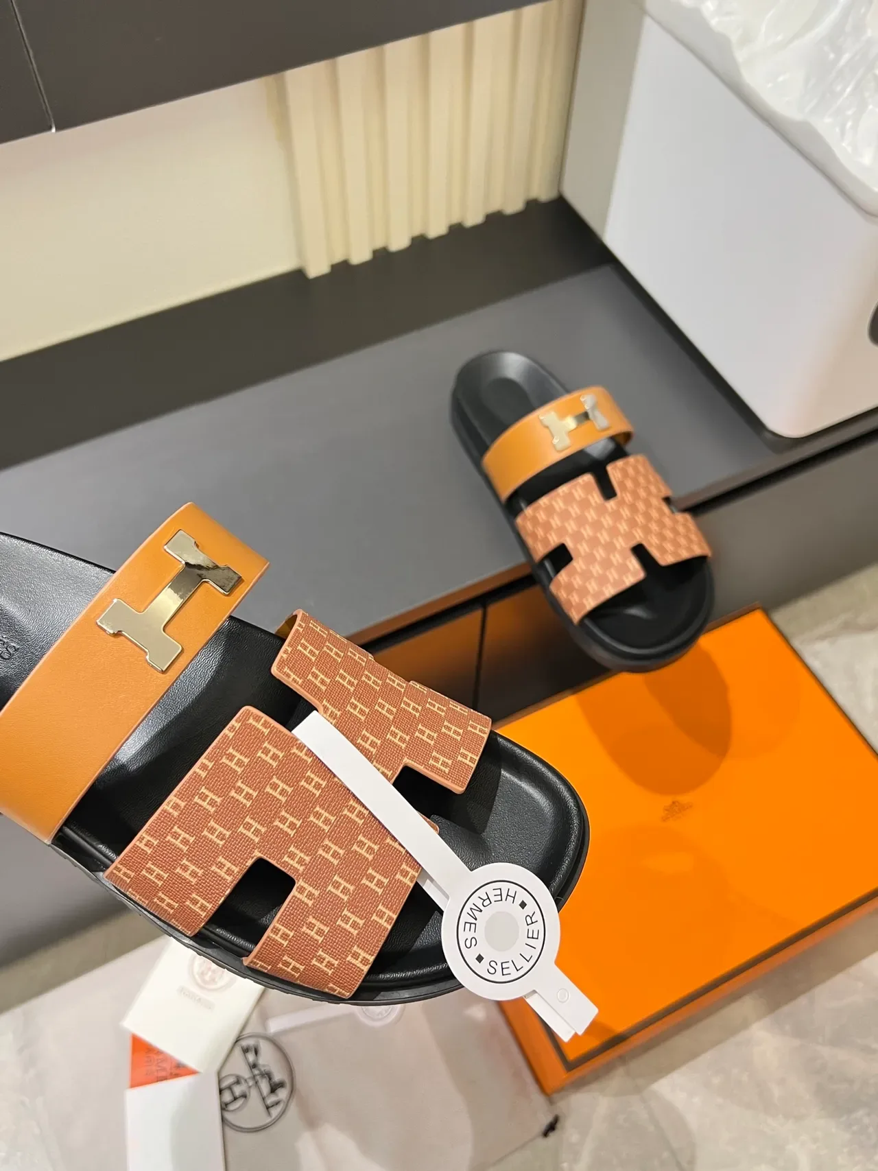 Hermès Oran 印花 双带 拖鞋 2