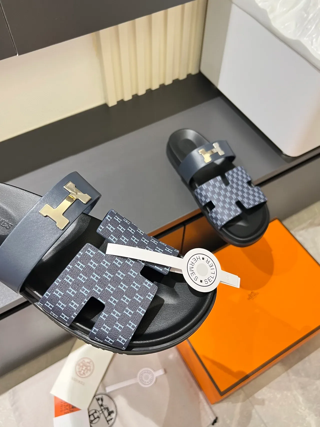Hermès Oran 印花 双带 拖鞋 4