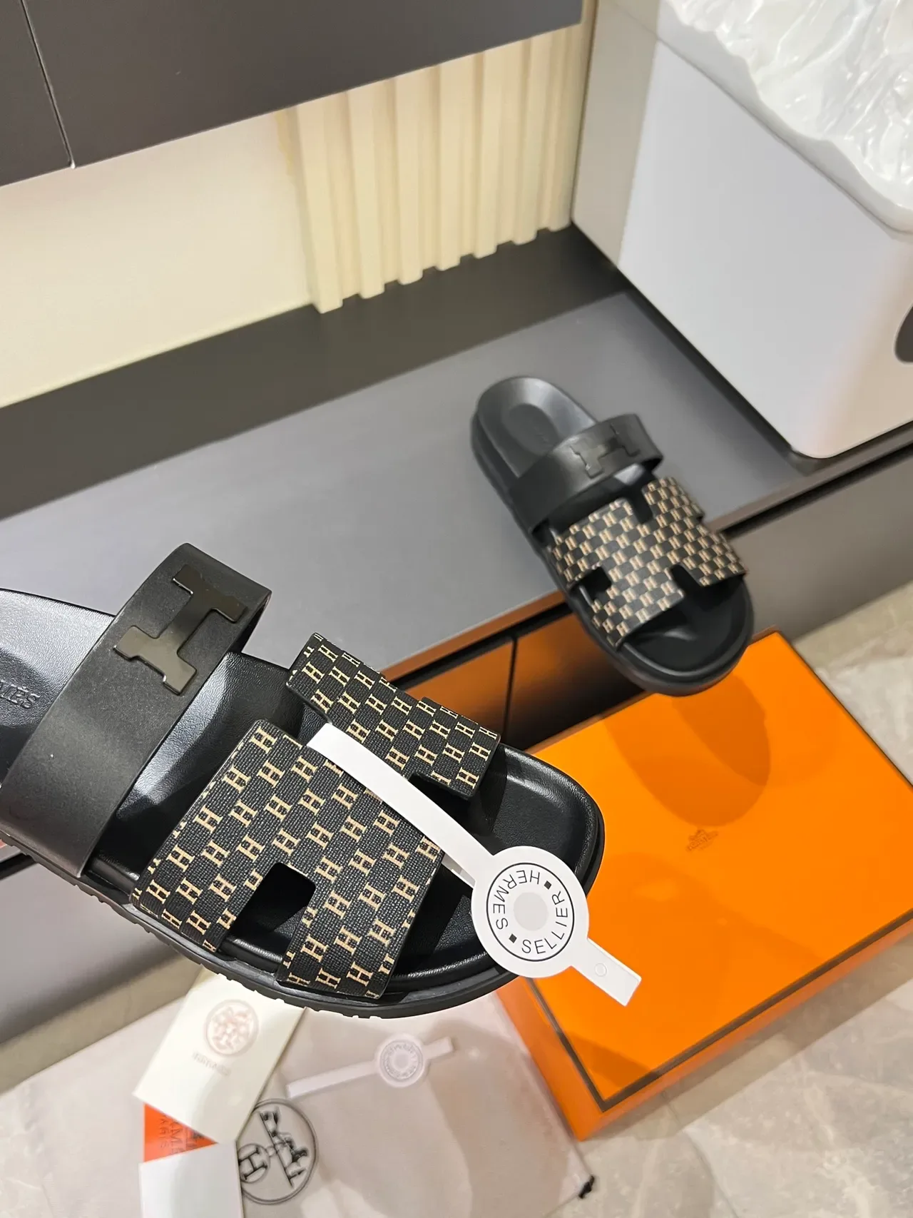 Hermès Oran 印花 双带 拖鞋 5