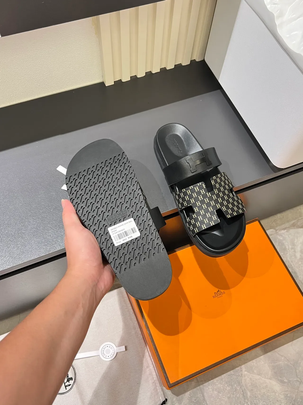 Hermès Oran 印花 双带 拖鞋 6