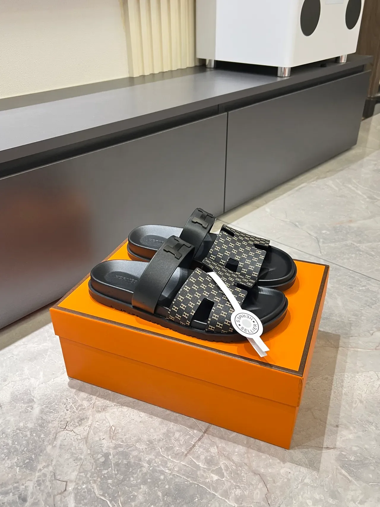 Hermès Oran 印花 双带 拖鞋 14