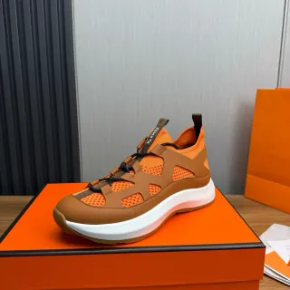 Hermès Oran Sneaker খয়েরি এবং কমলা লাইফস্টাইল স্নিকার
