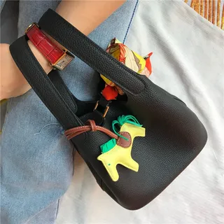 Hermès Picotin Lock 土褐色 粒面皮革 水桶包 16