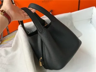 Hermès Picotin Lock 土褐色 粒面皮革 水桶包 17