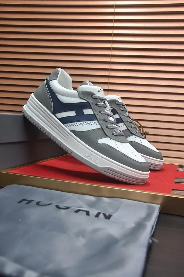 هوغان أبيض بحري low-top قاعدة متعددة الطبقات حذاء رياضي نمط حياة 4