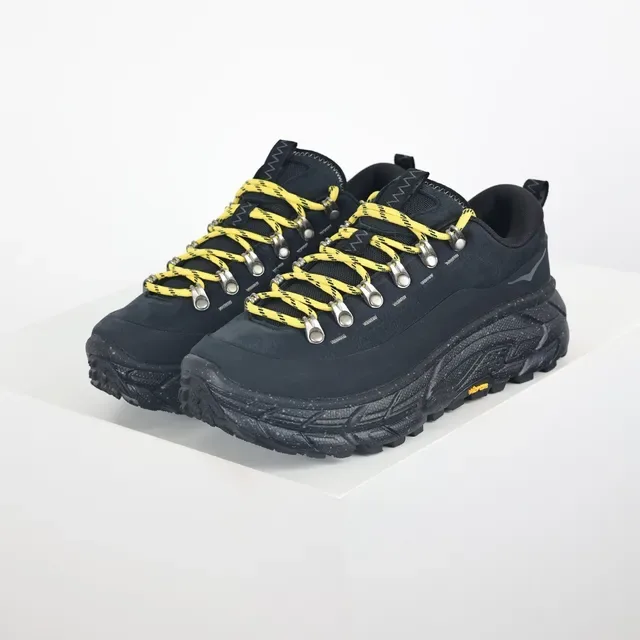 Hoka Black Yellow Mid-Cut Hiking Silhouette Nubuck/synthetic Upper Sneakers 2