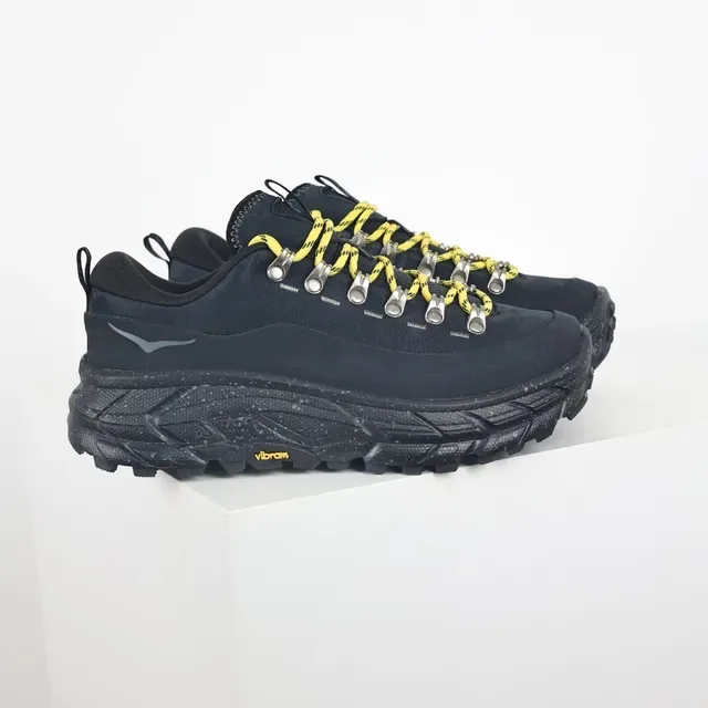 Hoka Black Yellow Mid-Cut Hiking Silhouette Nubuck/synthetic Upper Sneakers 3