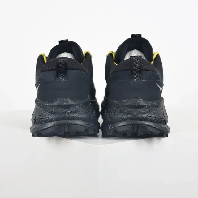 Hoka Black Yellow Mid-Cut Hiking Silhouette Nubuck/synthetic Upper Sneakers 8