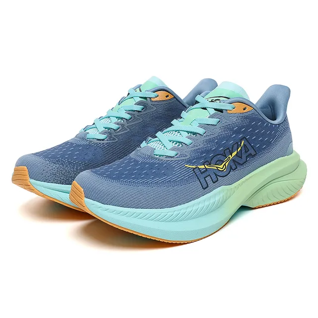 Hoka Mach 6 Azul Gris Menta Verde Zapatillas de correr 2