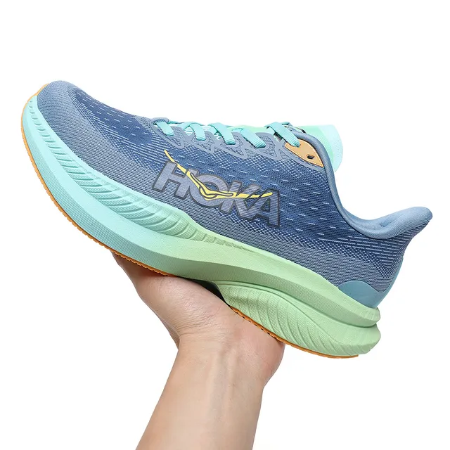 Hoka Mach 6 Azul Gris Menta Verde Zapatillas de correr 4