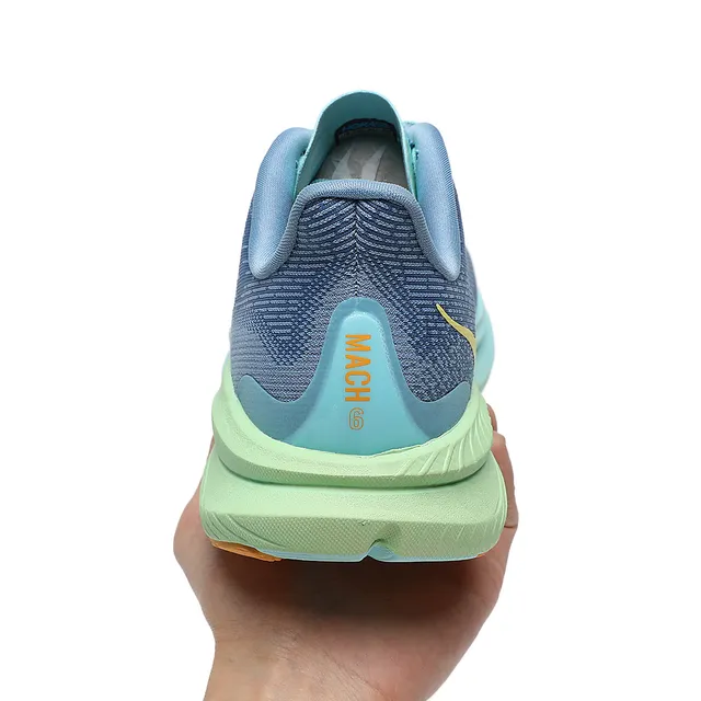 Hoka Mach 6 Azul Gris Menta Verde Zapatillas de correr 5
