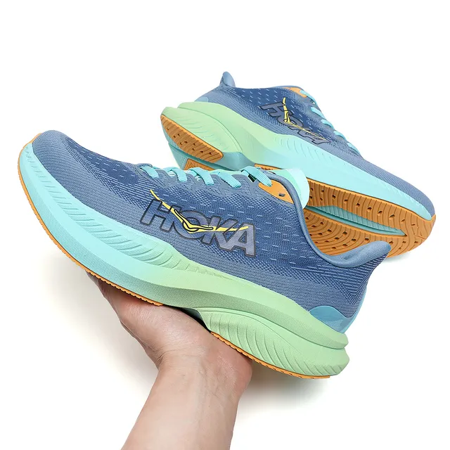 Hoka Mach 6 Azul Gris Menta Verde Zapatillas de correr 8