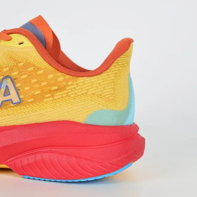 Hoka 黄色红色 针织鞋面 渐变中底 跑鞋 4