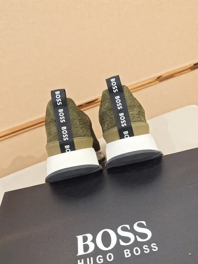 Hugo Boss 军绿色白 拖鞋式 橄榄色纹理鞋面 运动鞋 3