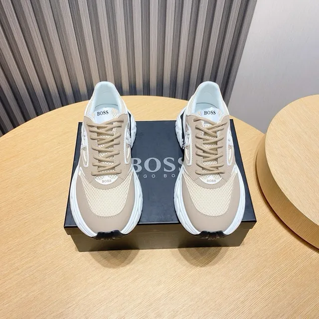 Hugo Boss 米色 黑色鞋底 网布-合成混合鞋面 厚底运动鞋 2