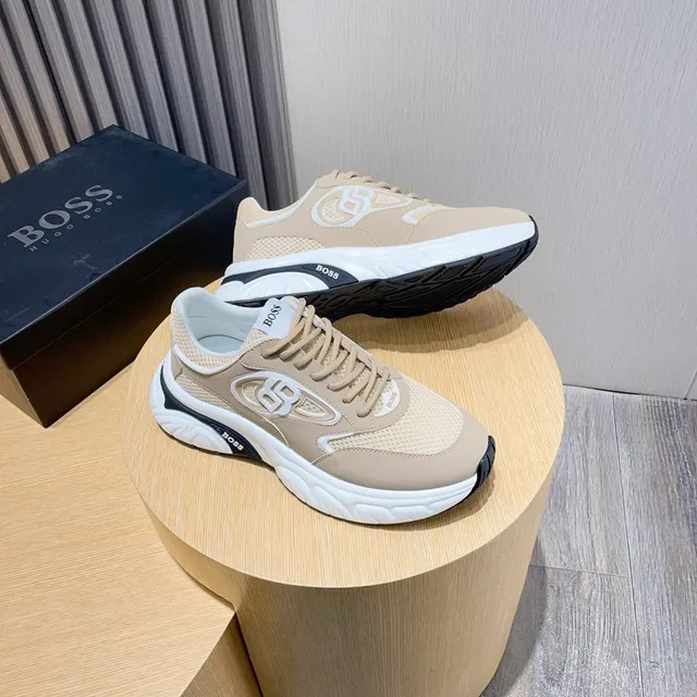 Hugo Boss 米色 黑色鞋底 网布-合成混合鞋面 厚底运动鞋 6