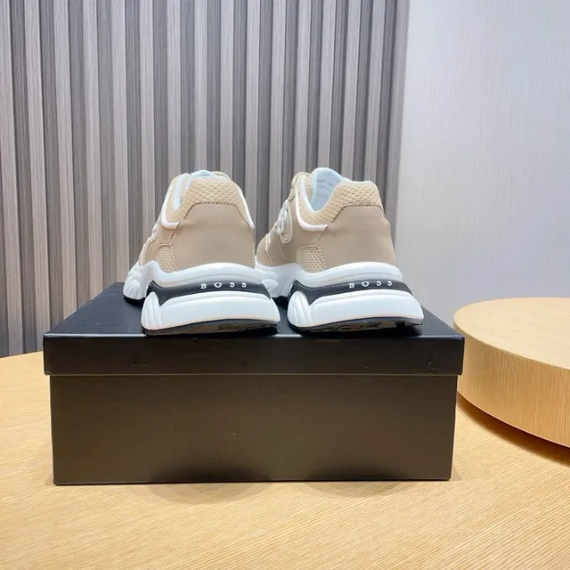 Hugo Boss 米色 黑色鞋底 网布-合成混合鞋面 厚底运动鞋 7