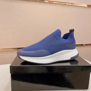 হিউগো বস নীল সাদা slip-on সক ফিট বুনা উপর লাইফস্টাইল স্নিকার্স