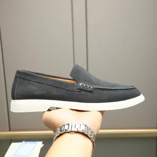 Hugo Boss Loafer Gris Blanco Ante Penny Loafer