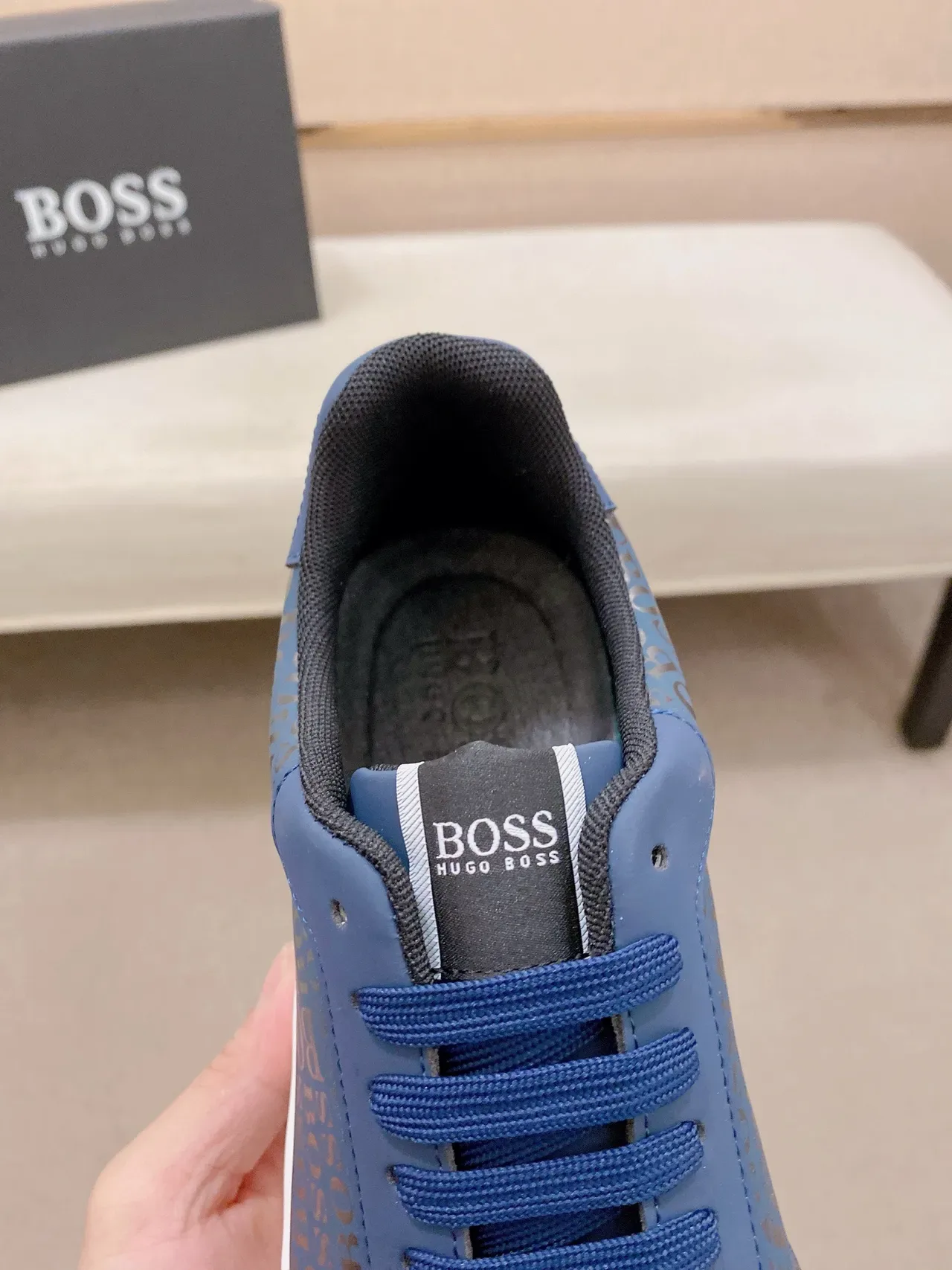 Hugo Boss 印花蓝色生活方式运动鞋 6