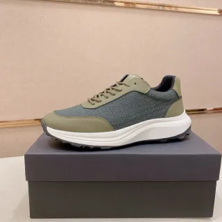 Hugo Boss Monogrammed Olive Green and Gray Lifestyle Sneakers