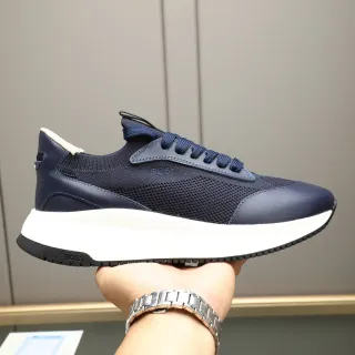 Hugo Boss Zapatilla Lifestyle Con Plataforma En Tejido Y Cuero Marino