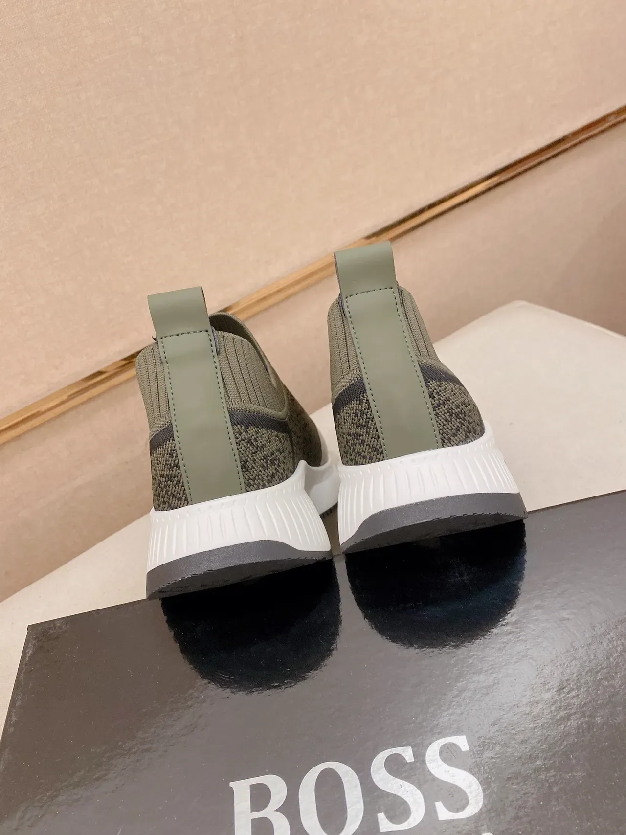 Hugo Boss Basket Slip-On Knit Vert Olive Lifestyle 2