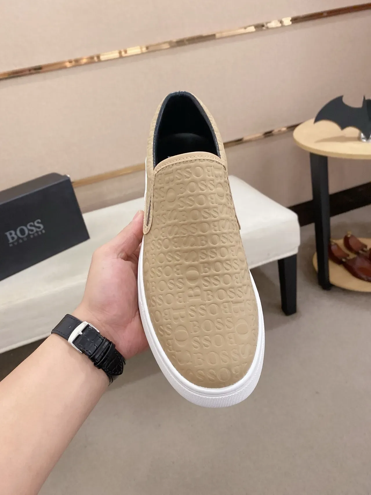 Hugo Boss 米色 Monogram 穆勒鞋 生活休闲鞋 5