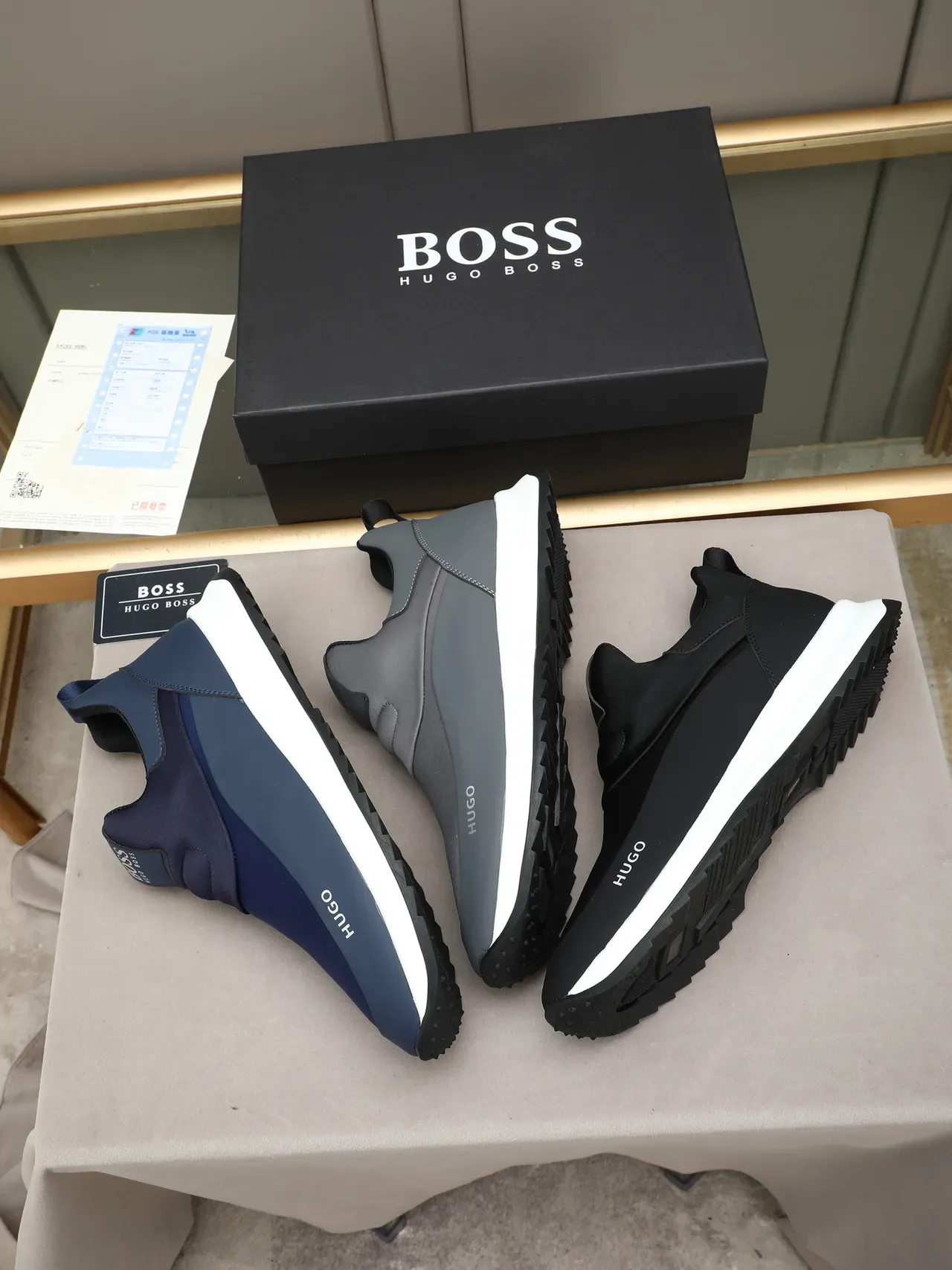HUGO Navy Slip-On Lifestyle Zapatilla 2