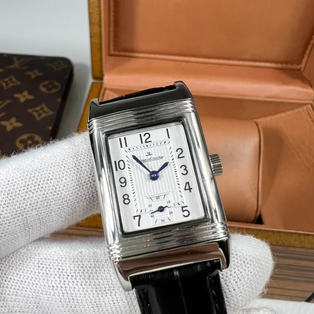 Jaeger-LeCoultre 黑白长方形凸纹纹理表壳 花纹雕刻表盘 机械腕表 8