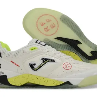 Joma White Yellow Low-Top Lace-Up Perforated Mesh Upper Sneakers