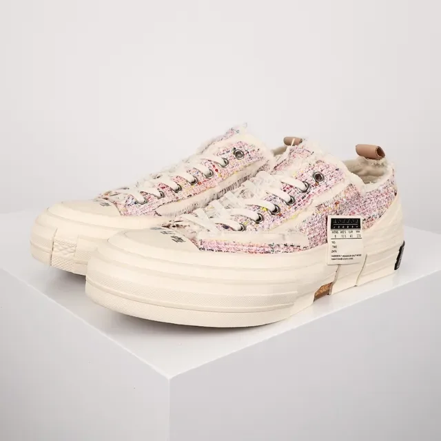 JW Anderson tênis lifestyle com plataforma de tweed 2