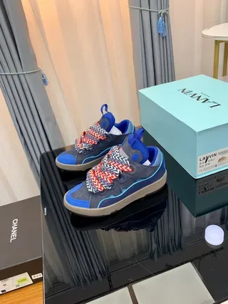 Lanvin حذاء رياضي أسلوب حياة متعدد الألوان حزام شيفرون 7