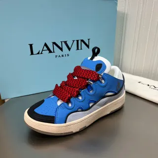 Lanvin Run-Through Blue Red Zigzag Lace Lifestyle Sneakers