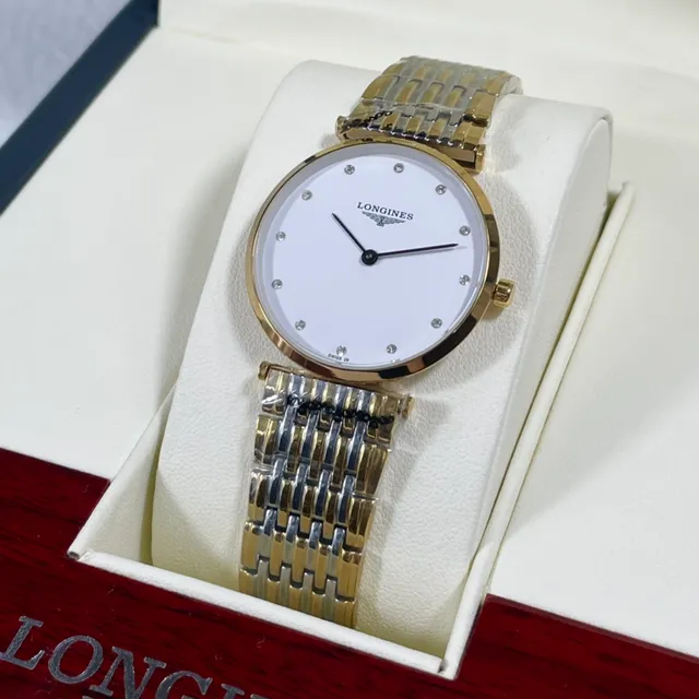 Longines DolceVita وجه أبيض ثنائي اللون كوارتز ساعة 2