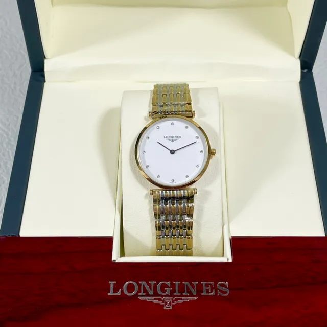 Longines DolceVita وجه أبيض ثنائي اللون كوارتز ساعة 4