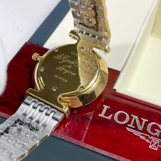 Longines DolceVita وجه أبيض ثنائي اللون كوارتز ساعة 5