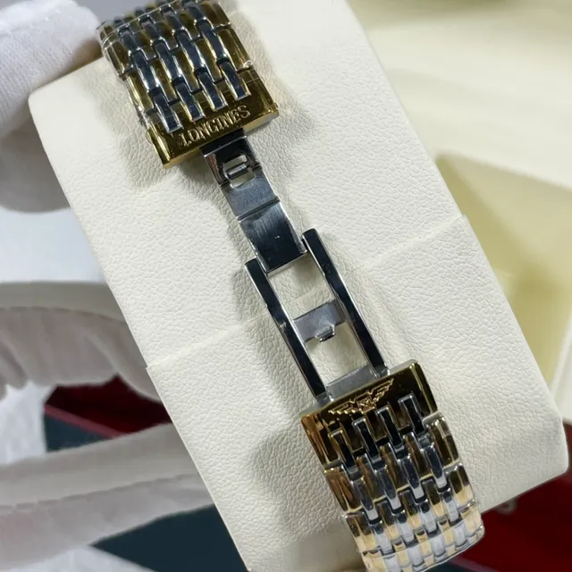 Longines DolceVita وجه أبيض ثنائي اللون كوارتز ساعة 6